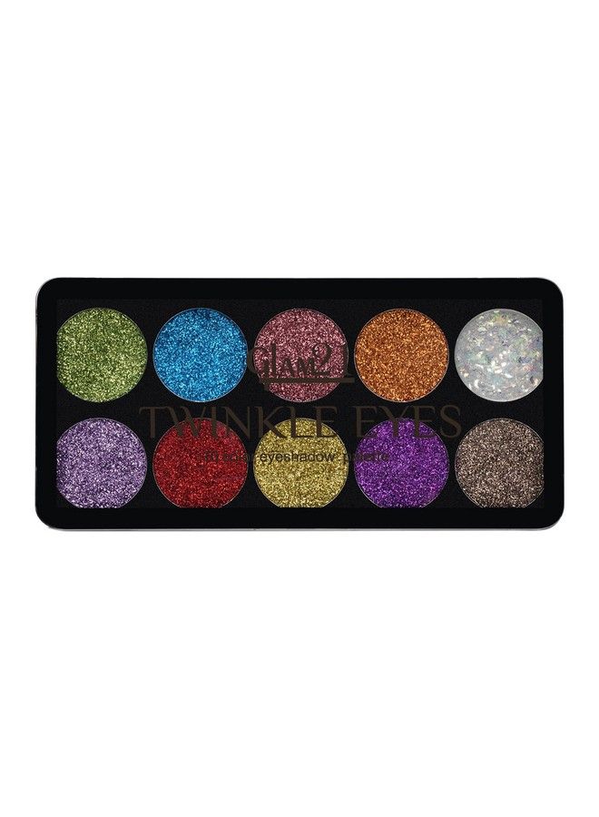 Glam21 Twinkle Eyes Glitter Palette;10 Cream Based Highly Pigmented Shades;Non Sticky Look 13Gm02