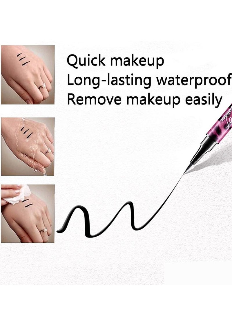 4D Silk Fiber Lash Mascara Long Lasting Waterproof Mascara Curly and Warped Mascara and Eyeliner 3D Set Black Durable Waterproof Eyeliner 2 in 1 set.