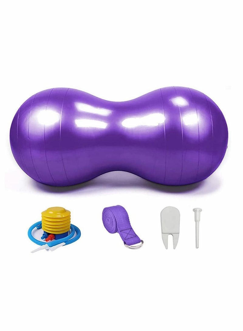 Peanut Ball, Exercise Yoga Balance Stability Sitting Anti Burst Ball for Labor Birthing, Kids Sensory Toys, Home & Gym Fintness, Include Pump Strap