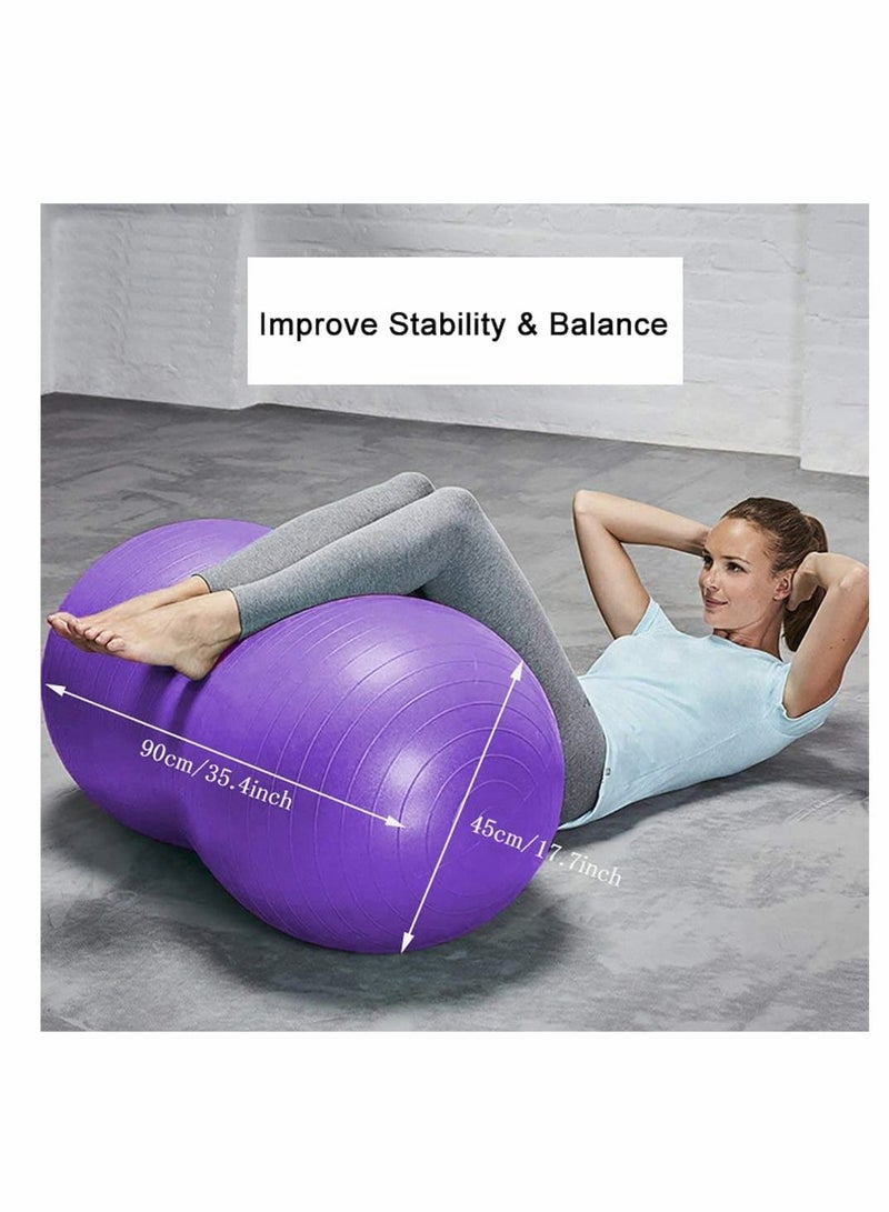 Peanut Ball, Exercise Yoga Balance Stability Sitting Anti Burst Ball for Labor Birthing, Kids Sensory Toys, Home & Gym Fintness, Include Pump Strap