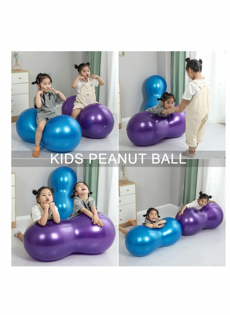 Peanut Ball, Exercise Yoga Balance Stability Sitting Anti Burst Ball for Labor Birthing, Kids Sensory Toys, Home & Gym Fintness, Include Pump Strap