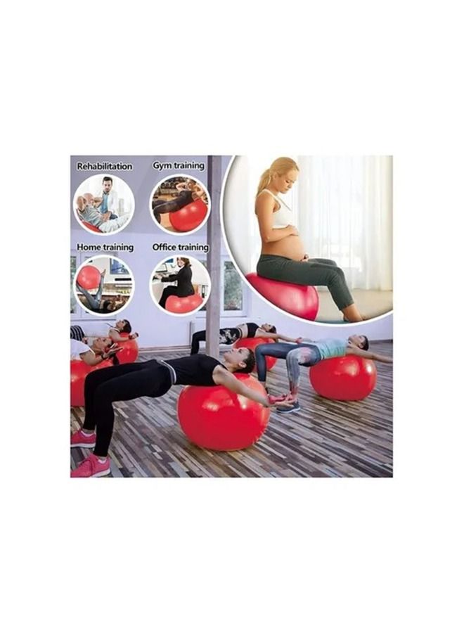 Yoga Ball Exercise Fitness Heavy Duty Anti-Burst Red 85cm