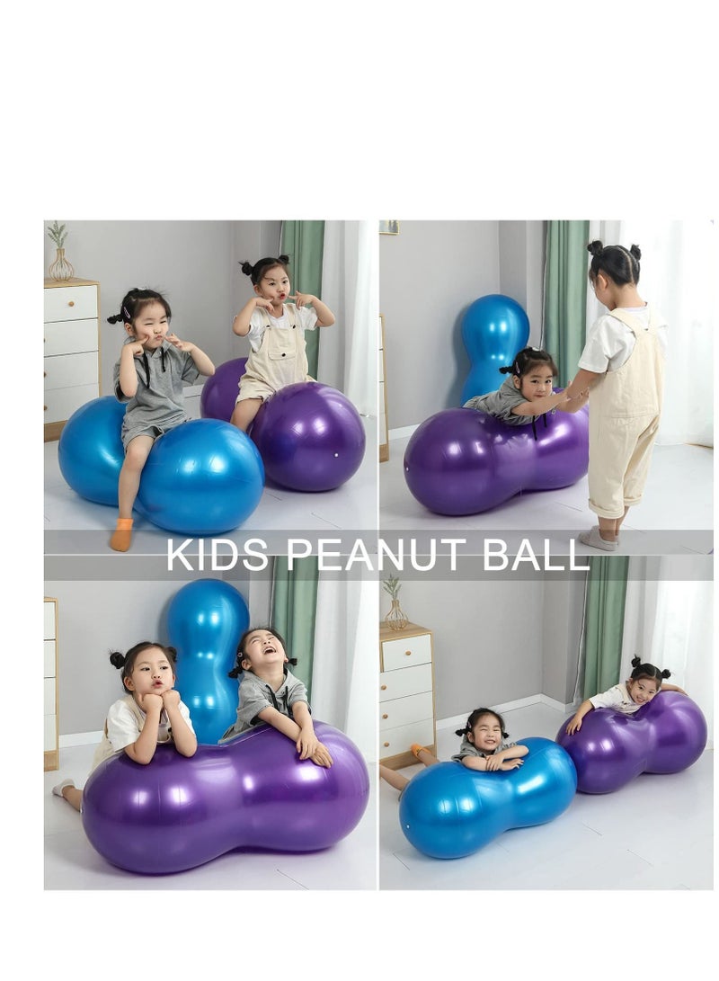 Peanut Ball, Exercise Yoga Balance Stability Sitting Anti Burst Ball for Labor Birthing, Kids Sensory Toys, Home & Gym Fintness, Include Pump Strap