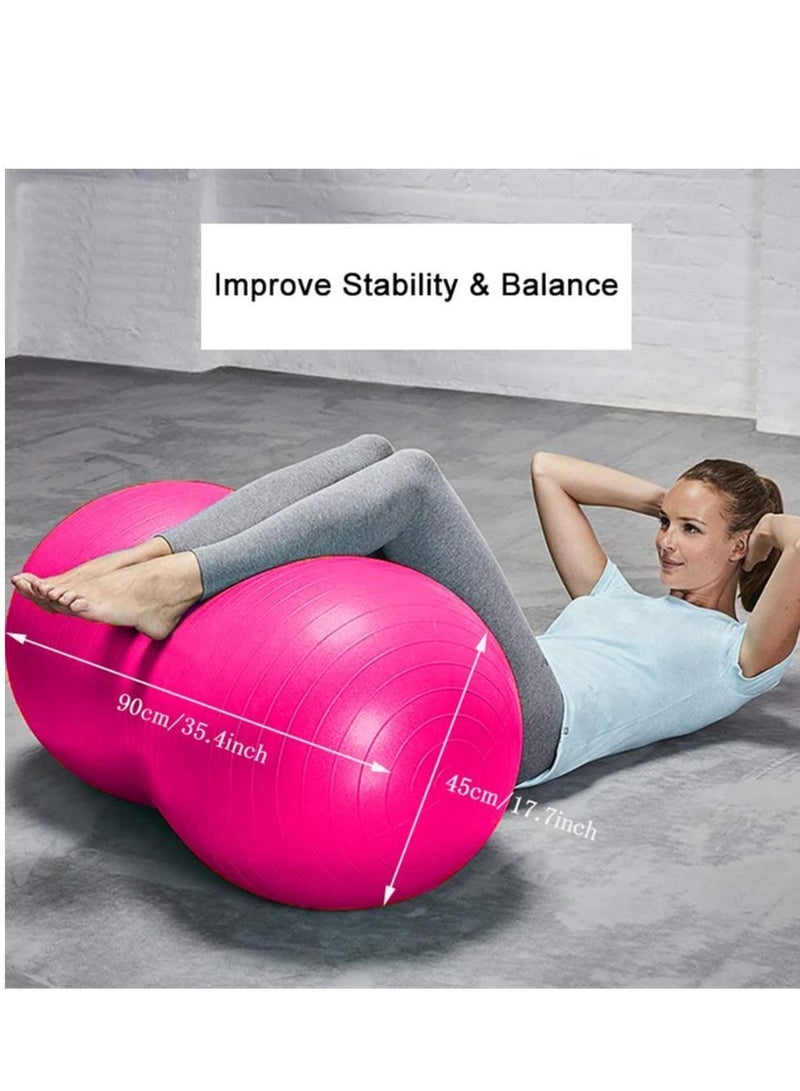Peanut Ball, Exercise Yoga Balance Stability Sitting Anti Burst Ball for Labor Birthing, Kids Sensory Toys, Home & Gym Fintness, Include Pump Strap