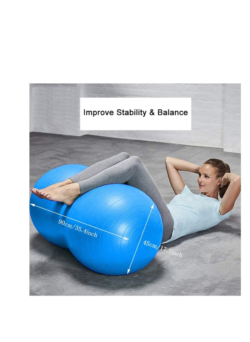 Peanut Ball, Exercise Yoga Balance Stability Sitting Anti Burst Ball for Labor Birthing, Kids Sensory Toys, Home & Gym Fintness, Include Pump Strap