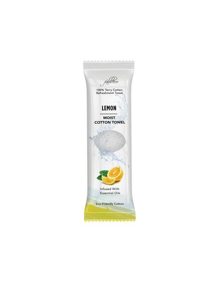 Oshibori Moist Terry Cotton Refreshment Towels (25 Pack 8 X 8 Inches) White Scented Premoistened Essential Oil Infused Towel To Use Hot Or Cold Lemon Scent