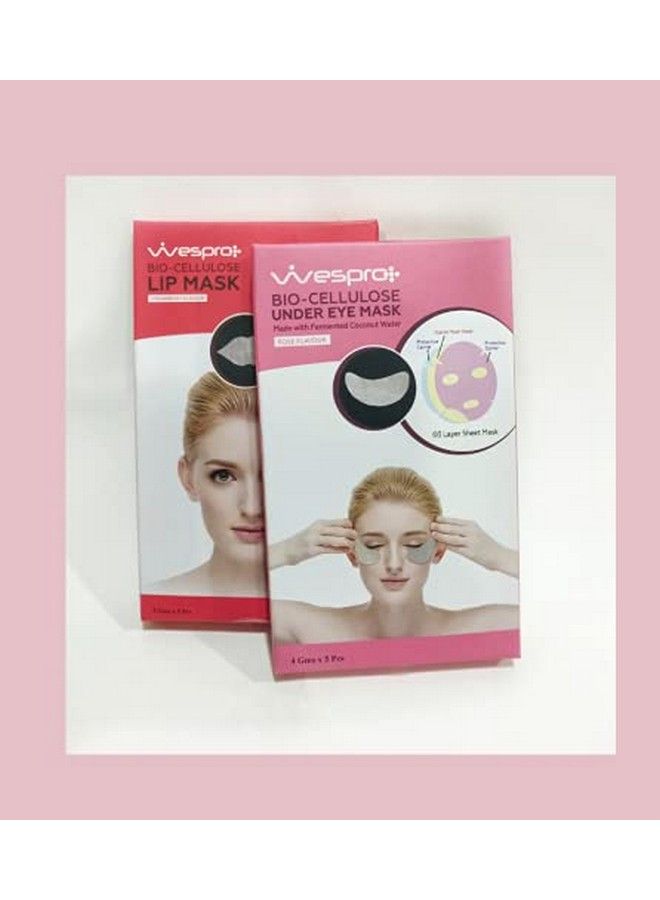 Bio Cellulose Eye Mask And Lip Mask Combo Pack Of 5 Each