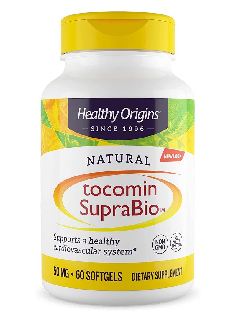 Tocomin SupraBio Supports Healthy Cardiovascular System 50 mg Dietary Supplement - 60 Softgels