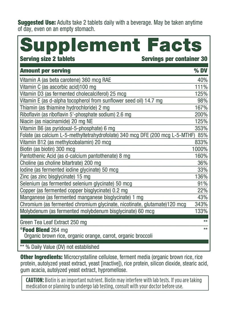 MegaFood Women's 55+ Advanced Multivitamin -Brain health,Healthy aging,bone health with 20 nutrients including choline Plus real food - Dietary Supplement 60 Tablets / 30 servings