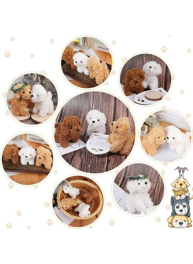 9 Pieces Mini Dog Stuffed Animals Bulk Plush Puppy Party Favors Small Stuffed Soft Baby Puppies Birthday Gift For Kids Girls Boys Backpack Pendant Keychain (Curly Puppy)