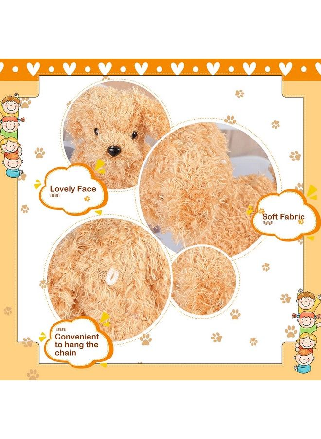 9 Pieces Mini Dog Stuffed Animals Bulk Plush Puppy Party Favors Small Stuffed Soft Baby Puppies Birthday Gift For Kids Girls Boys Backpack Pendant Keychain (Curly Puppy)