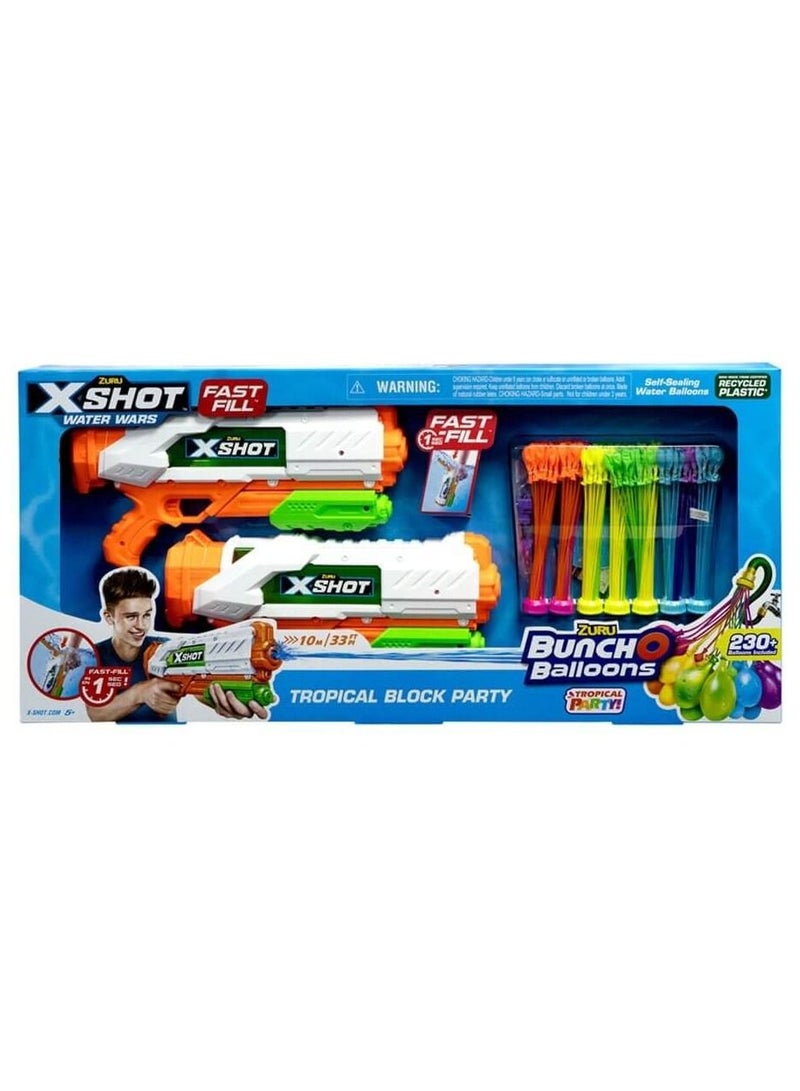 X-Shot Fast Fill Bunch O Balloons Tropical Block Party XS-56499