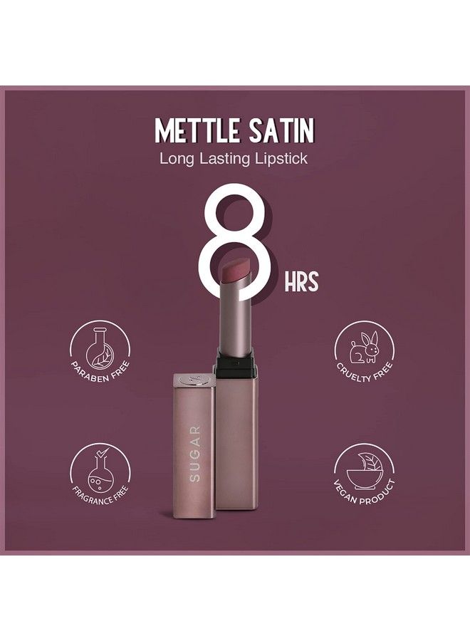 Mettle Satin Lipstick 02 Elizabeth (Rosy Cheeks Pink) 2.2 Gms Waterproof Longlasting Lipstick For A Silky And Creamy Finish Lasts Up To 8 Hours