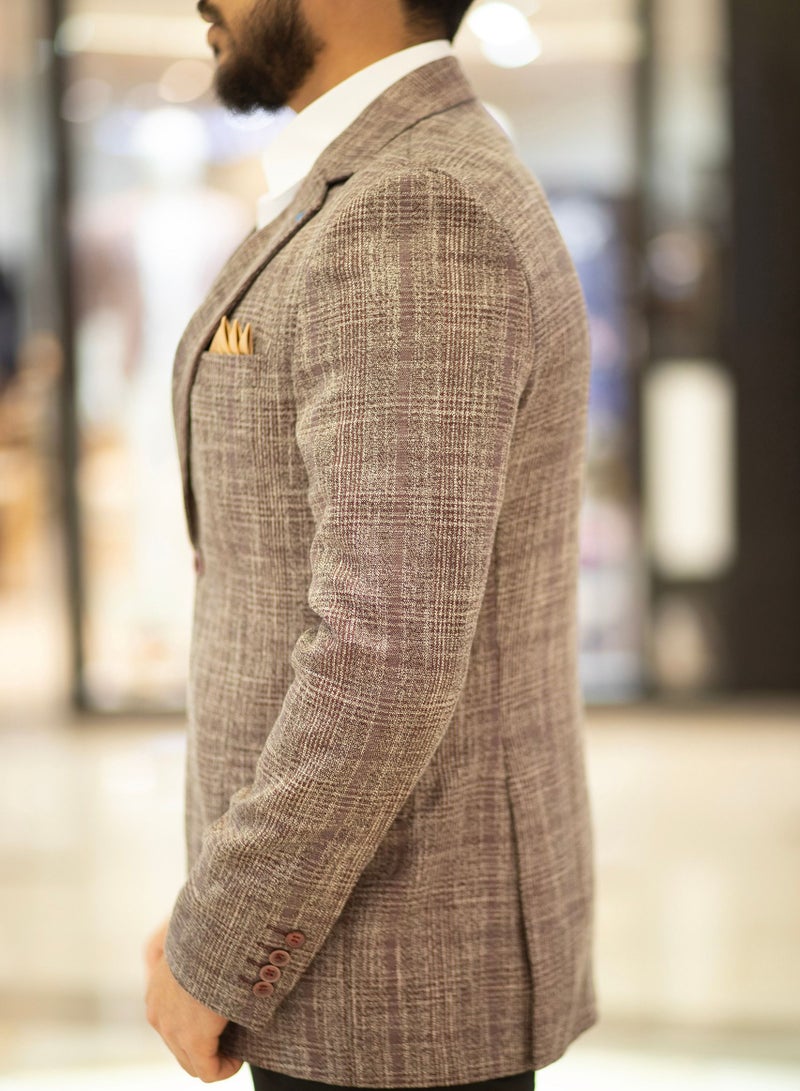 Men's Checks Linen Blazer