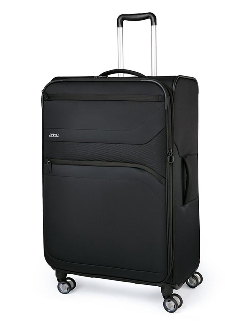 Moorea Soft Expandable Suitcase Luggage Trolley 88cm Extra-Large Black