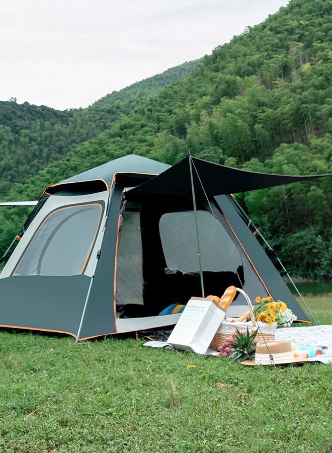 Pop up Outdoor Camping Tent  with Caring Bag Automatic Lightweight Waterproof for Hiking or Beach-Dark Green