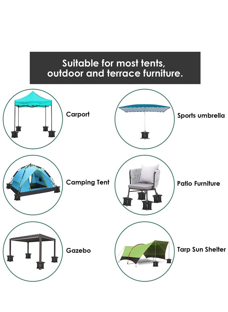 4 Pack Gazebo Weights Bags, Sandbag Weight 1680D Heavy Duty Sand Bags with Buckle, Tent for Pop up Canopy Sun Shades, Umbrella, Trampolines Feet Bag