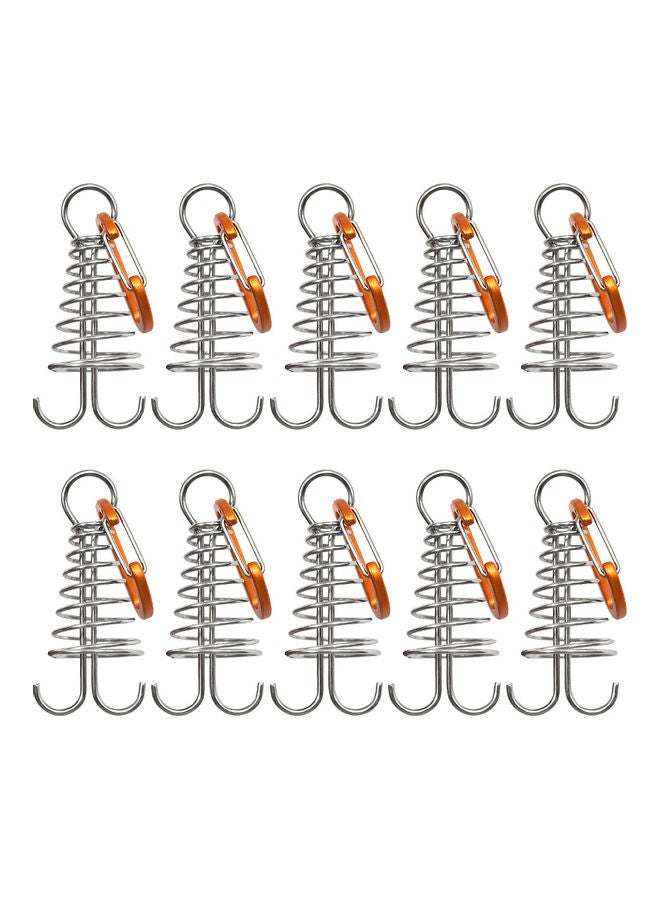 10-Piece Camping Tent Nail (Hook Type) Gold 20 x 4 x 12cm