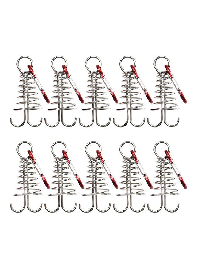 10-Piece Camping Tent Nail (Hook Type) Red 20 x 4 x 12cm
