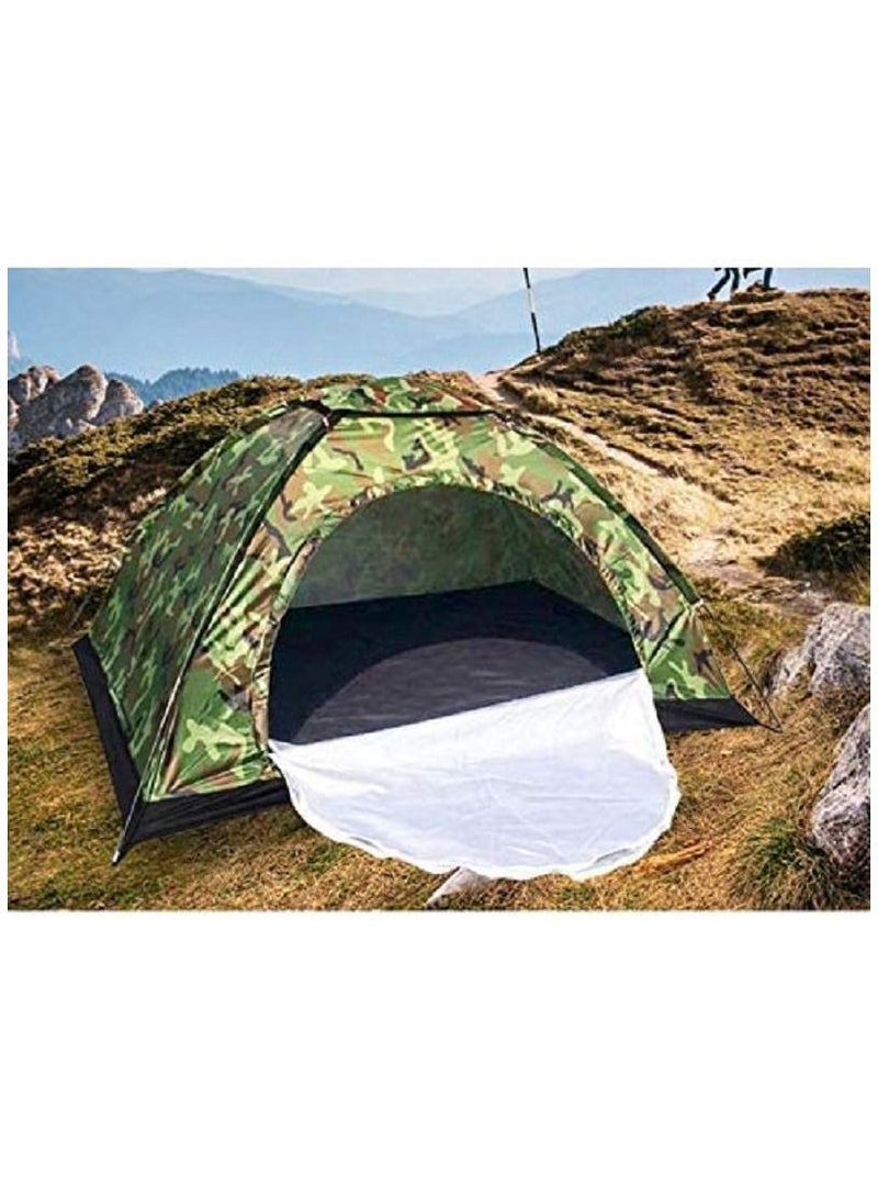 Camping Tent 3-4 people camouflage Waterproof Windproof Ultraviolet-proof outdoor travel Dome Tent for camping, hiking, road trips, fishing, parks, beach – 200 * 200CM With Carry Bag