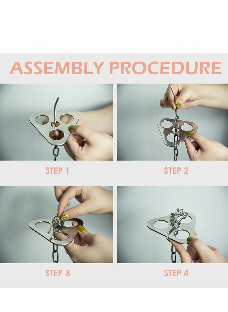 Camping Tripod Board with Adjustable Chain for Suspending Pots over Fire Cooking By Turning Branches into Campfire Tripod, Perfect Outdoor Equipment