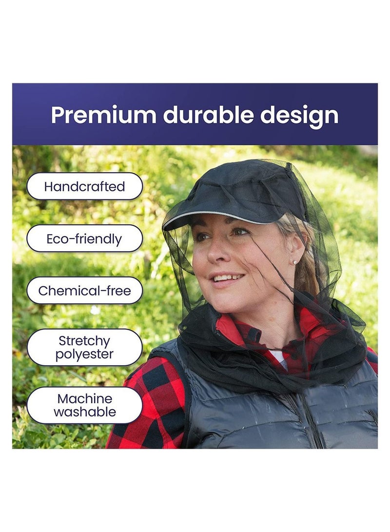 4pcs High Quality Mosquito Net Insect Mask, Soft and Durable Fly for Camping Hiking Fishing Outdoor Activities
