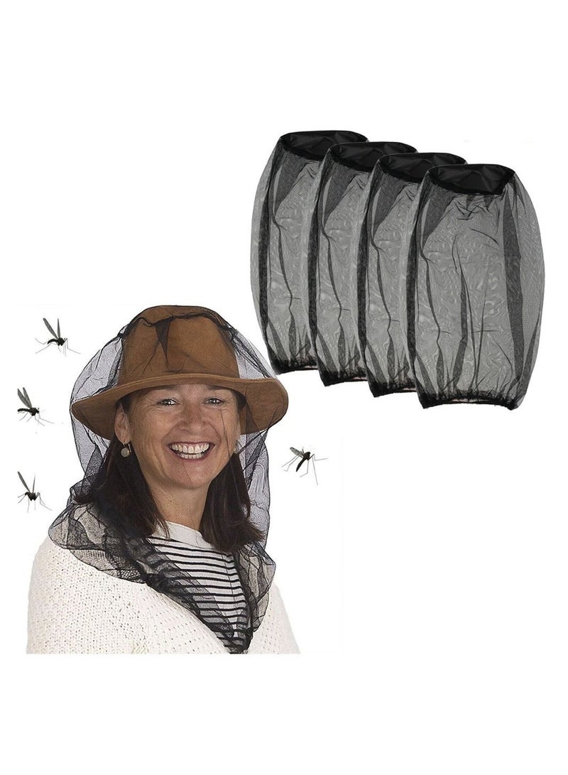 4pcs High Quality Mosquito Net Insect Mask, Soft and Durable Fly for Camping Hiking Fishing Outdoor Activities