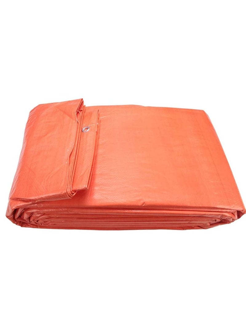 Waterproof Ground Cover Tarpaulin Tent Shelter Sun Protection Dust-proof Rain Cover Tarpaulin Sheet Orange 24X24 Feet