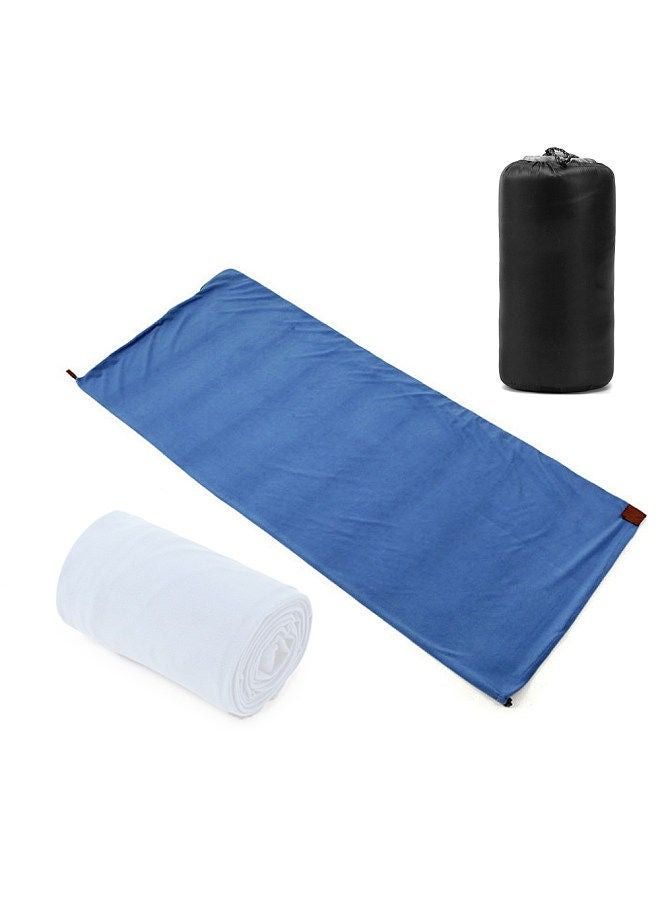 Outdoor Sleeping Bags Portable Emergency Sleeping Bag Light-weight Fleece Sleeping Bag for Camping Travel Hiking Blue