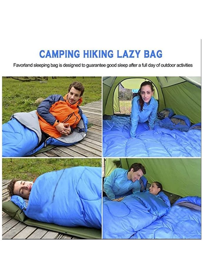 Sleeping Bags for Adults Kids Boys Girls Backpacking Hiking Camping Cotton Liner, Cold Warm Weather 4 Seasons Winter, Fall, Spring, Summer, Indoor Outdoor Use, Lightweight and Waterproof