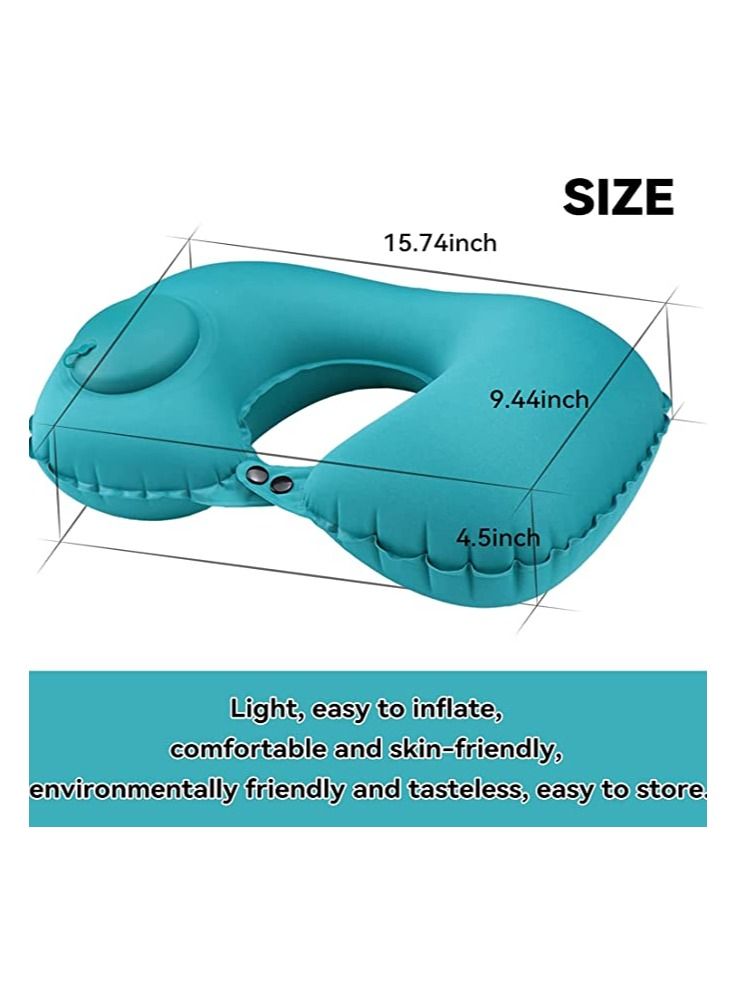 Inflatable Travel Pillow, Neck Pillow for Travel Portable Neck Support Pillow for Airplanes/Cars/Buses/Trains/Office Napping, Ergonomic Pillow for Neck Lumbar Support, Portable Hiking Folding Pillow