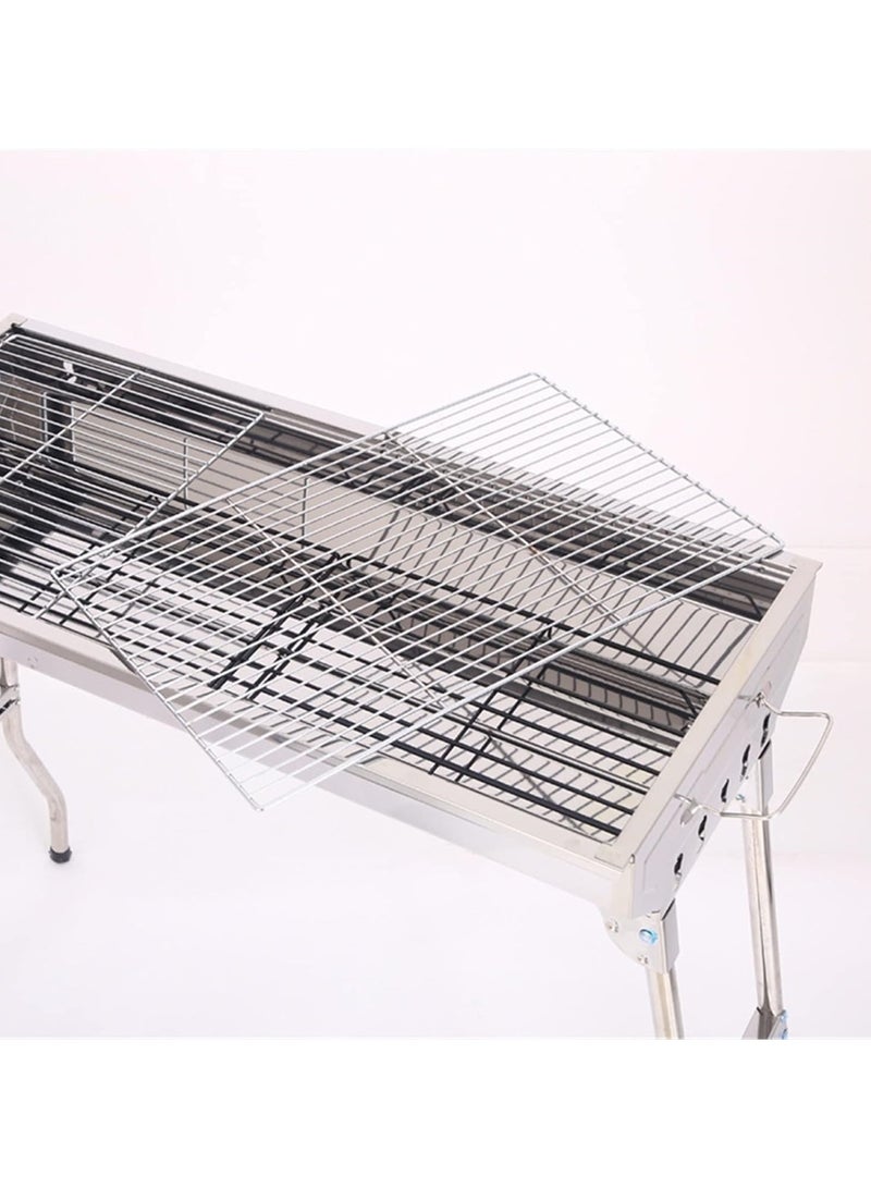 BBQ Grill Stainless Steel Outdoor Bharcoal Barbecues & Smokers Portable Colding Camping Table With Storage Lightweight 73 CM X 33 CM X 70 CM