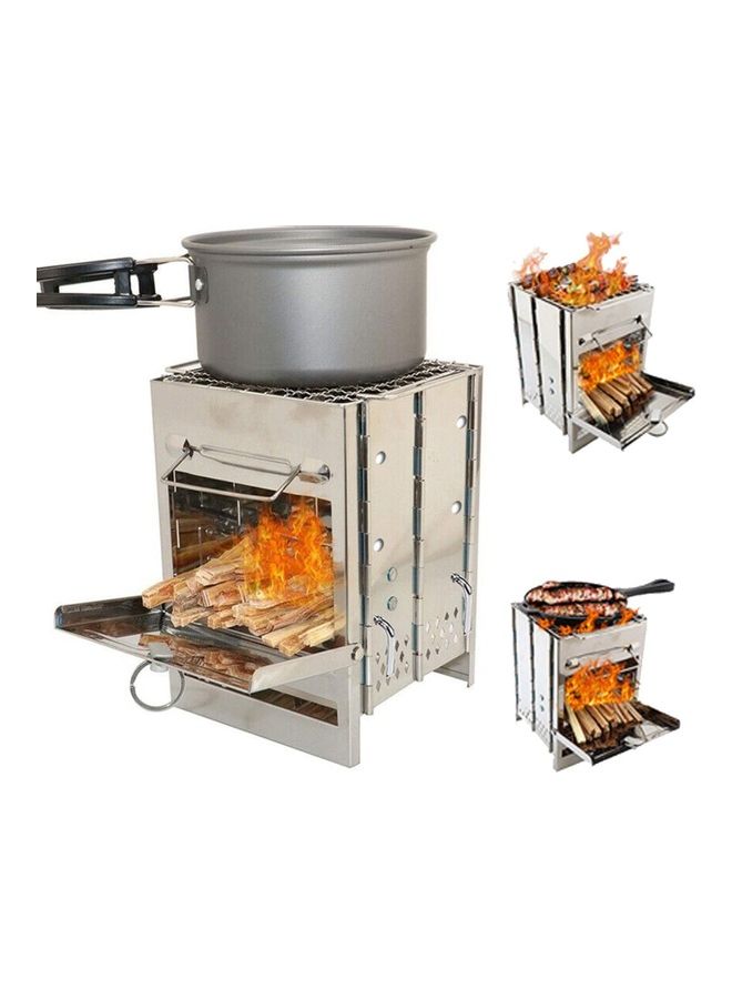 Portable Wood Burning BBQ Grill Stove One Size