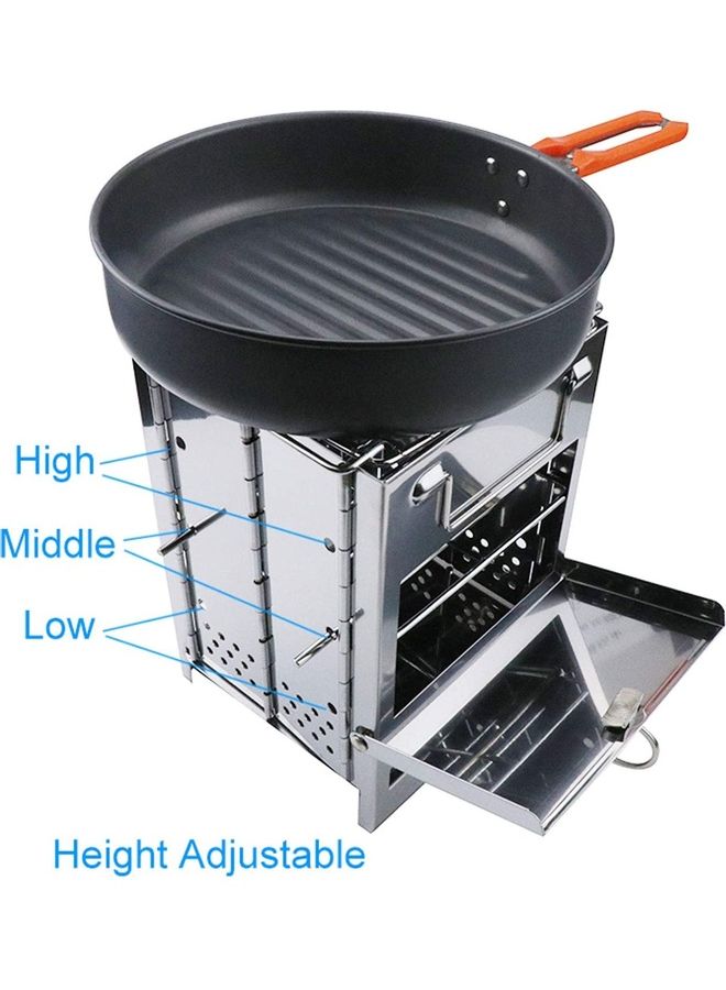 Portable Wood Burning BBQ Grill Stove One Size