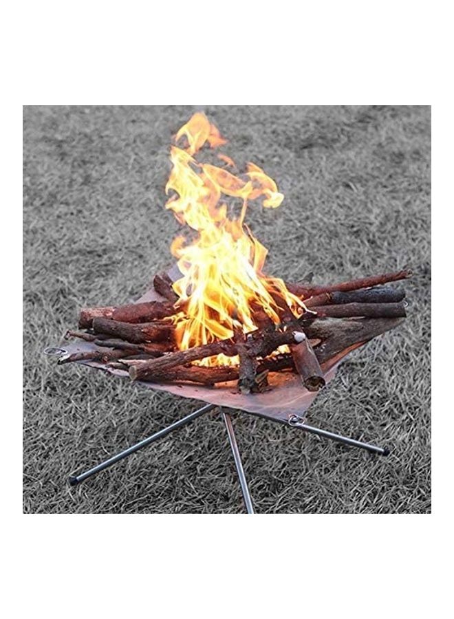 Folding Stainless Steel Outdoor Wood Burning Barbecue Grill Camp Firepit with Bag One Size