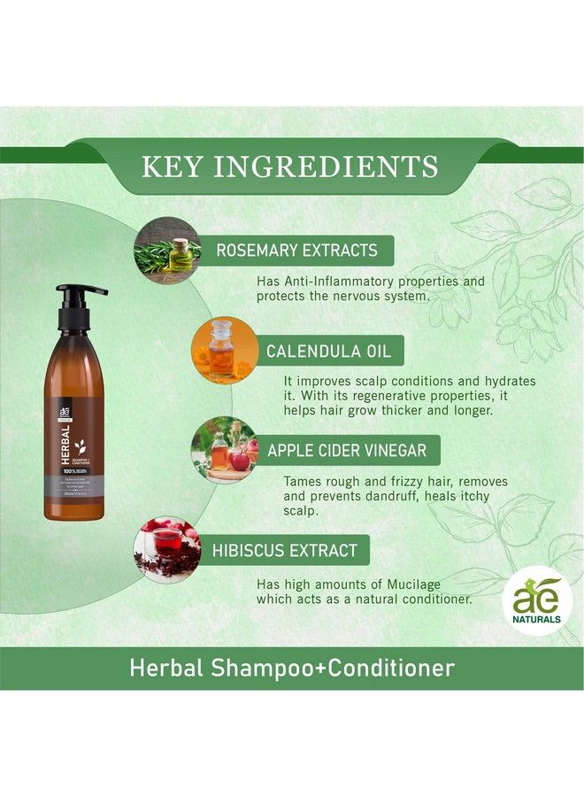 Herbal Herbal Shampoo With Conditioner 2 In 1 300Ml For Dry And Frizzy Hair Its Nurture And Nourish Hair From Roots And Controls Dandruff.