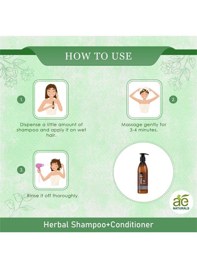 Herbal Herbal Shampoo With Conditioner 2 In 1 300Ml For Dry And Frizzy Hair Its Nurture And Nourish Hair From Roots And Controls Dandruff.