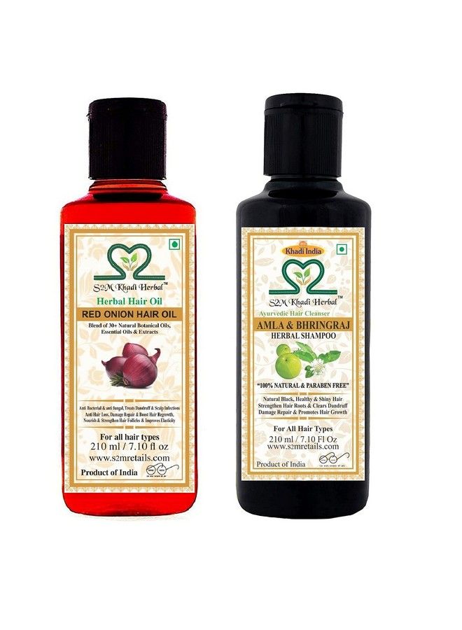 Ayurvedic Hair Care Kit Amla Bhringraj Shampoo + Red Onion Hair Oil (210 Ml Each)