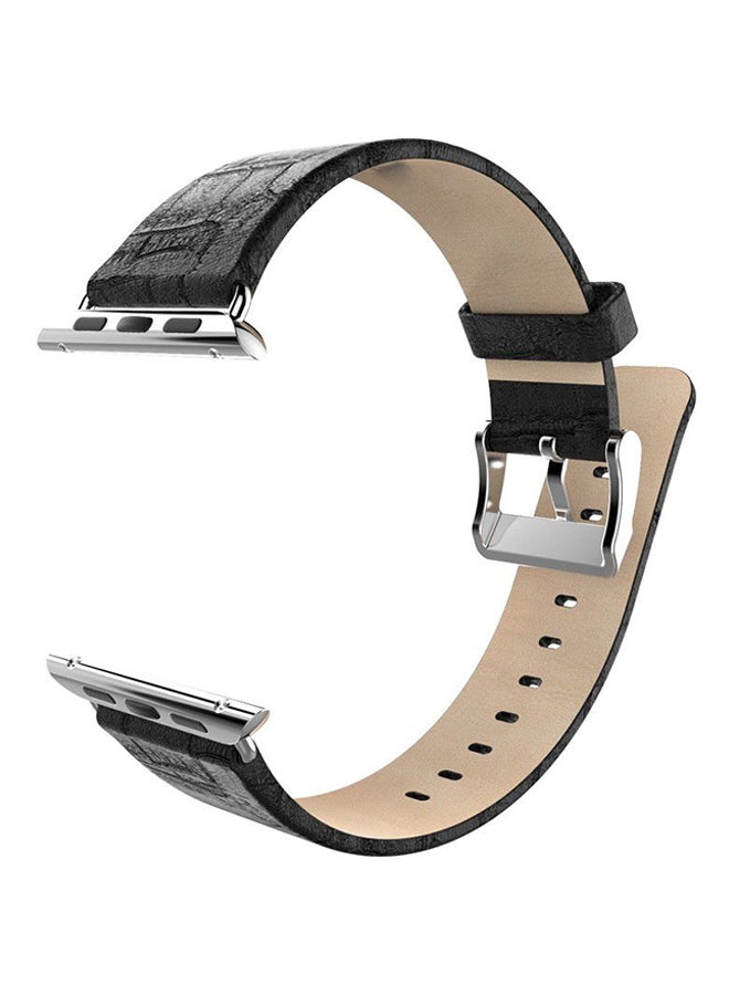 Leather Replacement Strap For Apple Watch Series 3/2/1 Black