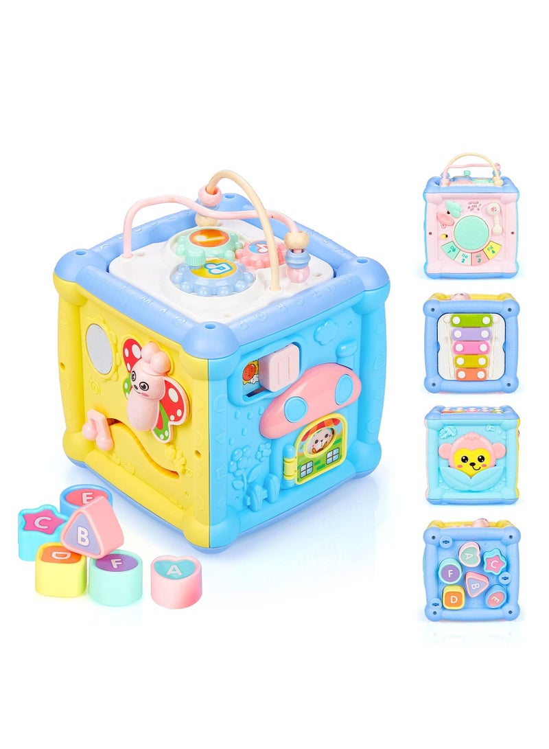 8-in-1 Activity Cube for  1 Year Old Baby, Baby Early Learning Toy with Shape Sorter & Bead Maze, Busy Cube for Toddlers, 6-12 Months Boys & Girls, Montessori Developmental 1st Birthday Gifts