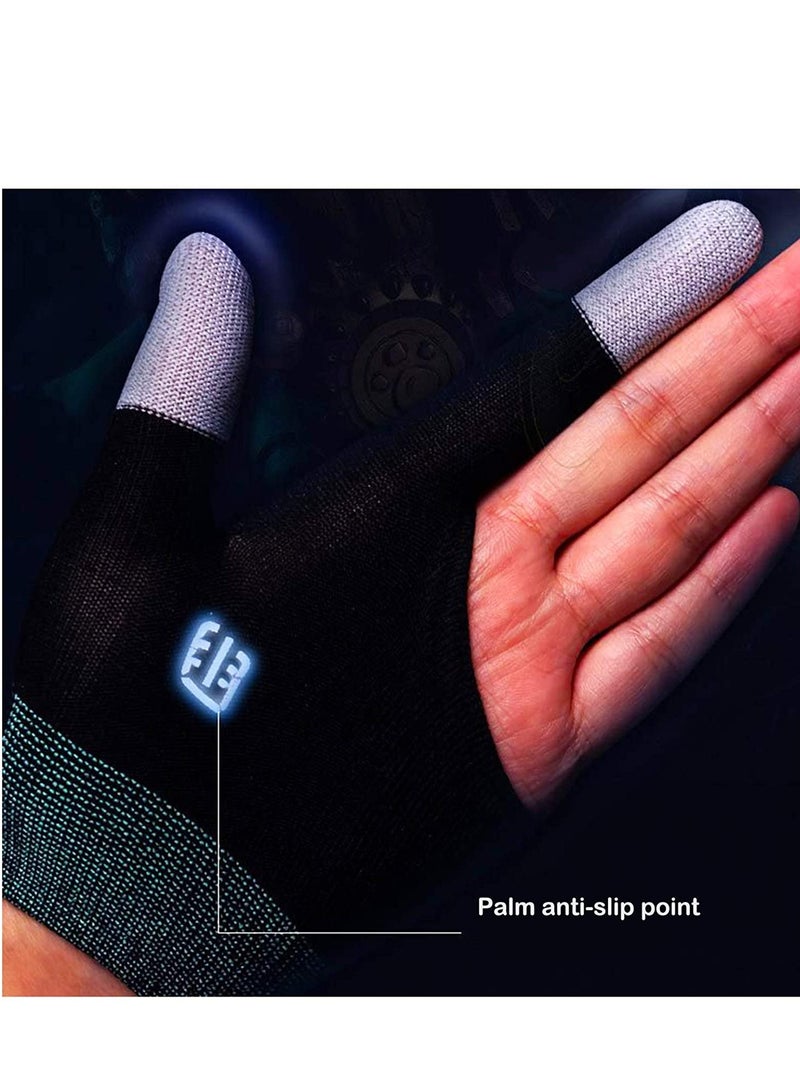 Gaming Gloves The latest silver fiber G1 material breathable Sweatproof Finger Gloves Touch Screen Game Controller Thumb Finger Case for PUBG Mobile Phone Games AccessoriesA pair
