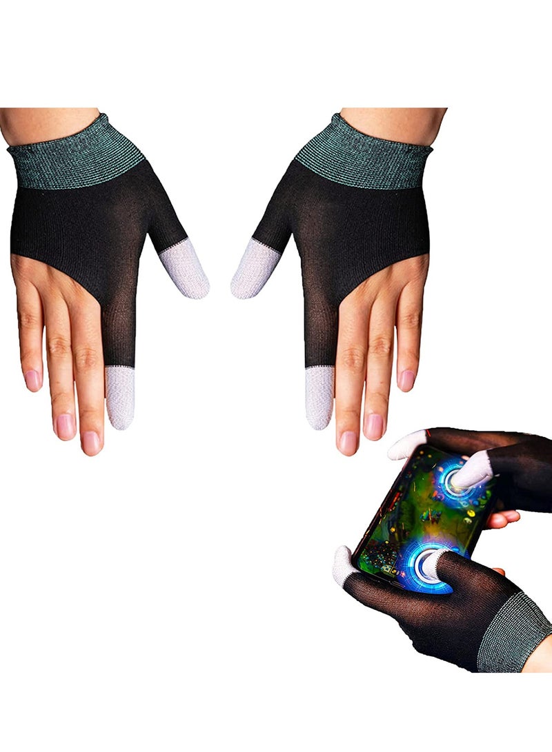 Gaming Gloves The latest silver fiber G1 material breathable Sweatproof Finger Gloves Touch Screen Game Controller Thumb Finger Case for PUBG Mobile Phone Games AccessoriesA pair
