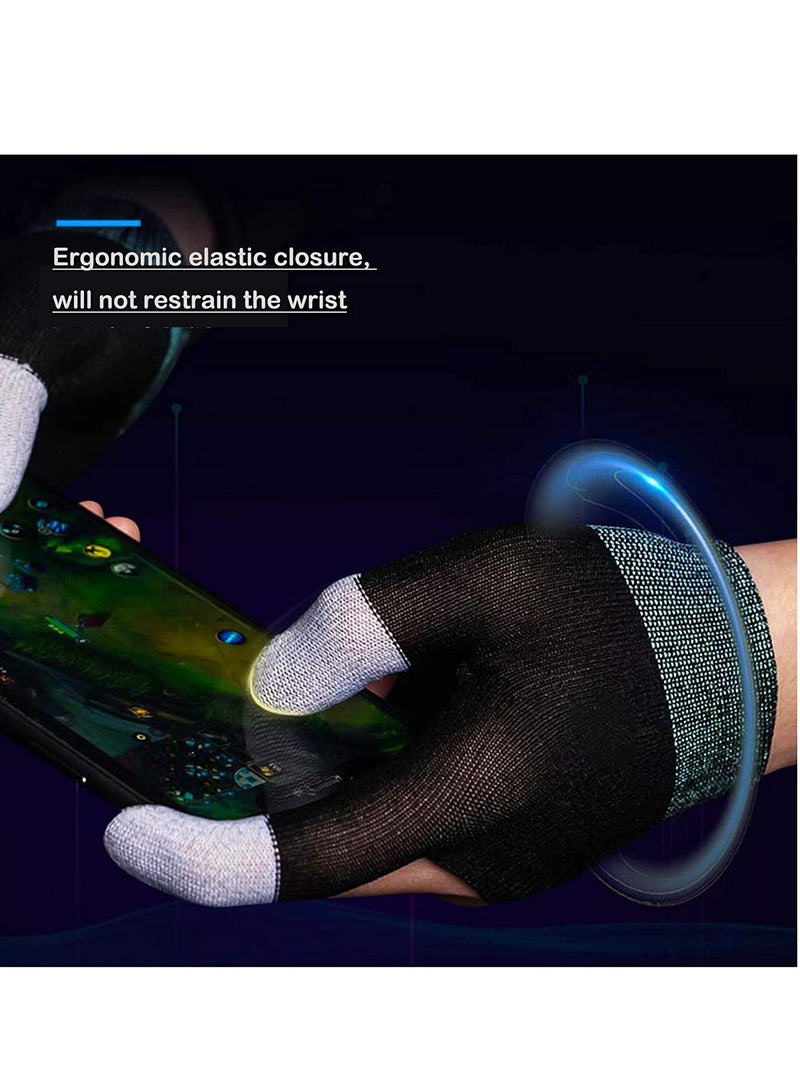 Gaming Gloves The latest silver fiber G1 material breathable Sweatproof Finger Gloves Touch Screen Game Controller Thumb Finger Case for PUBG Mobile Phone Games AccessoriesA pair