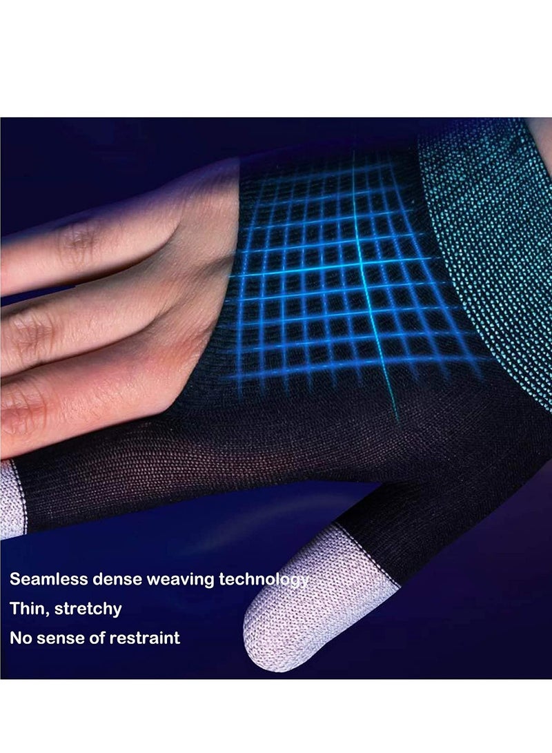 Gaming Gloves The latest silver fiber G1 material breathable Sweatproof Finger Gloves Touch Screen Game Controller Thumb Finger Case for PUBG Mobile Phone Games AccessoriesA pair