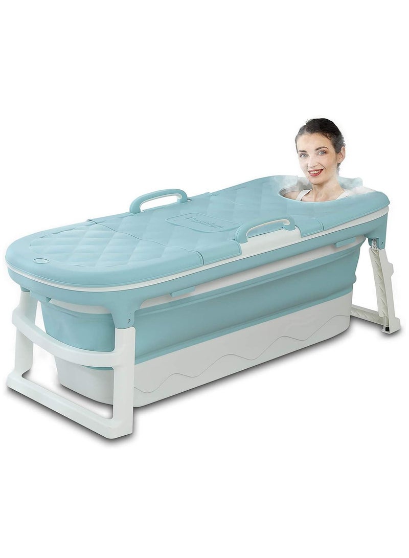 Portable foldable bathtub blue color