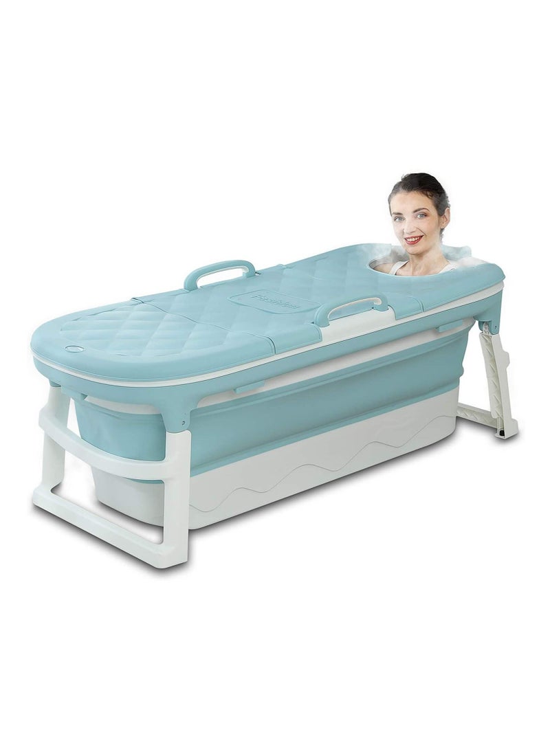 Portable Bathtub Large Capacity Bath Laundry Storage Portable Pet Bathtub Bathroom Bucket Silicone Basket