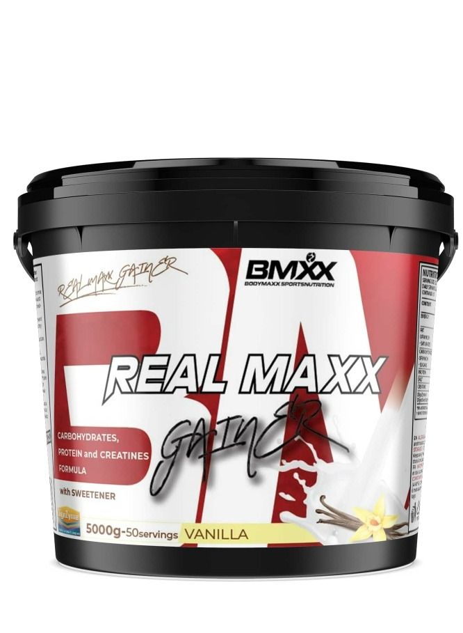 REAL MAXX Gainer 50 Servings, Vanilla 5 Kg