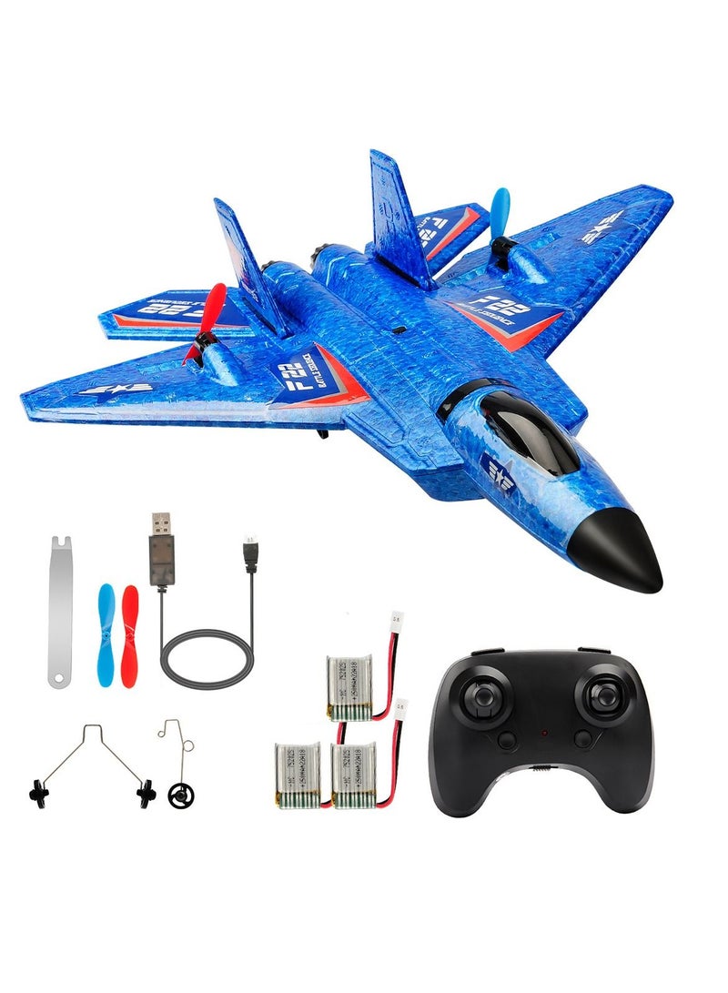 RC Airplane F22 Land and Air Remote Control Glider RC Aircraft Jet with LED Lights Foam plane Children toys