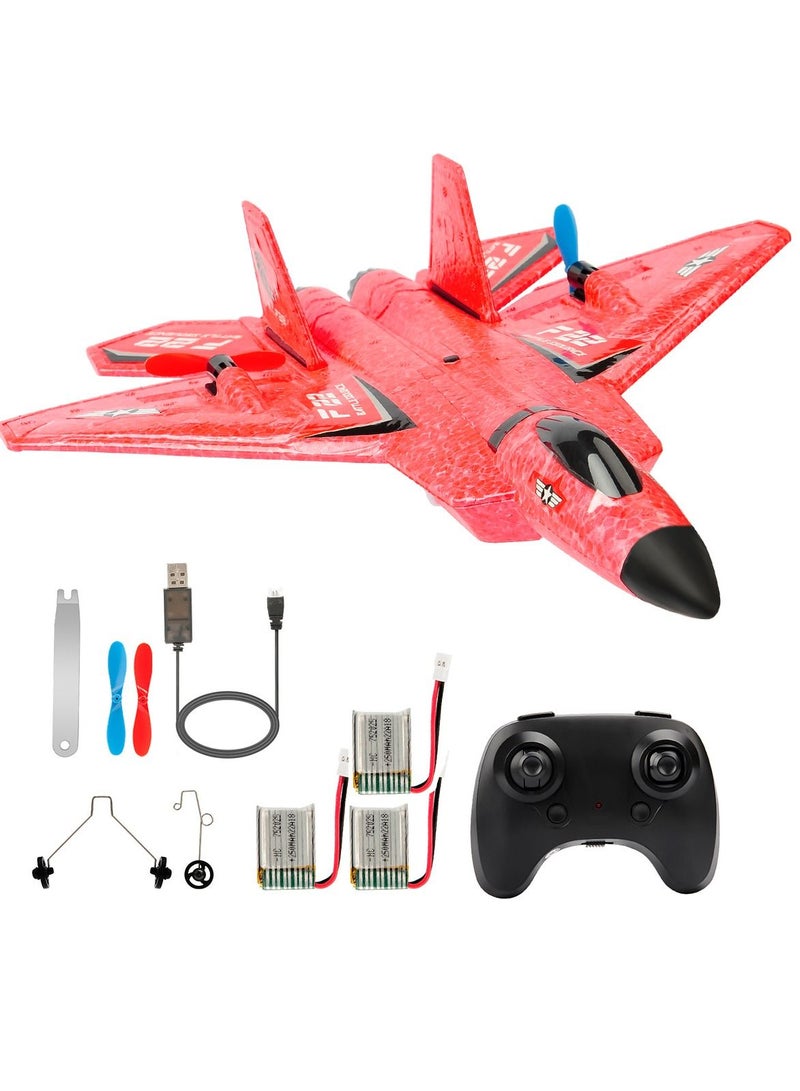 RC Airplane F22 Land and Air Remote Control Glider RC Aircraft Jet with LED Lights Foam plane Children toys