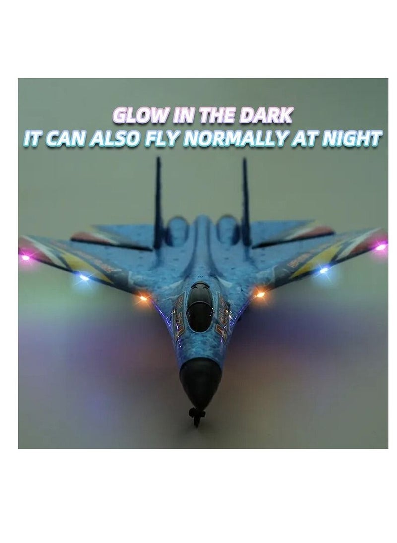 Remote Control Airplane Radio Glider Fighter LED Night Navigation Light Plane Model Toy For Children